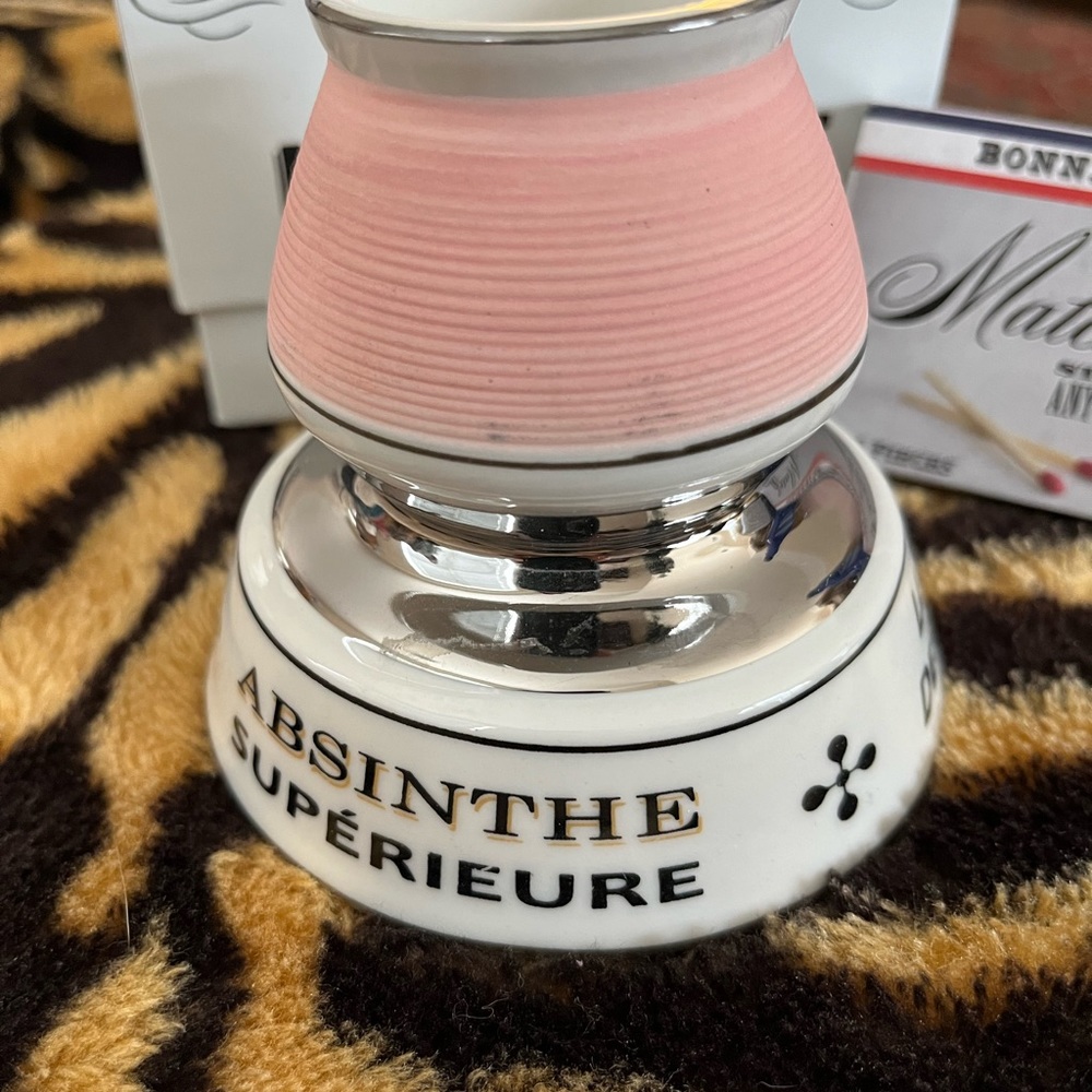 COPY - COPY - Made in Louisiana pink and white porcelain match striker, no box